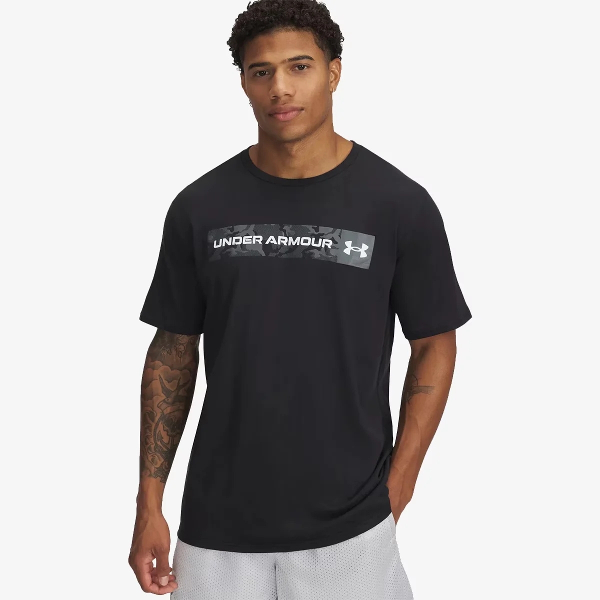 UA CAMO CHEST STRIPE SS