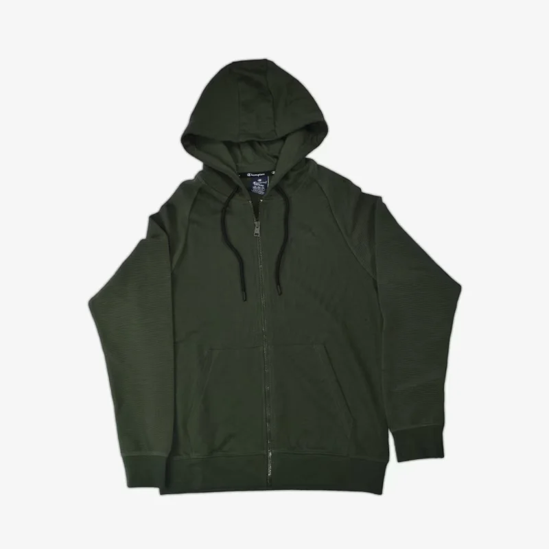 RIBBED FULL ZIP HOODY