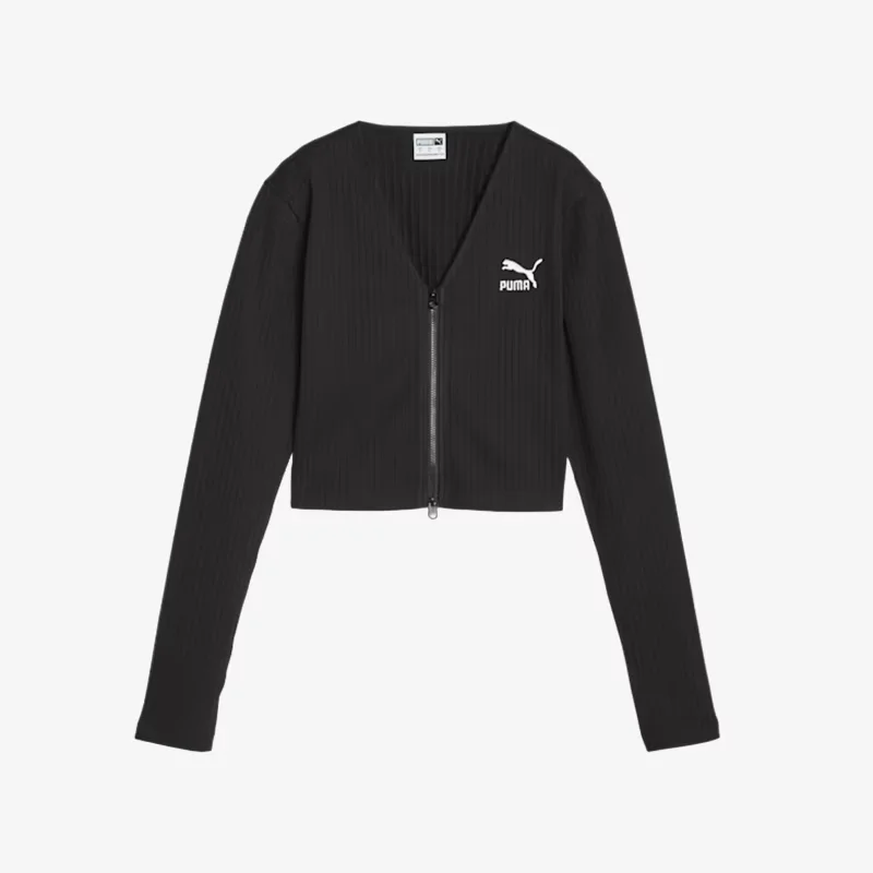 PUMA CLASSICS Ribbed Long Sleeve V-Neck