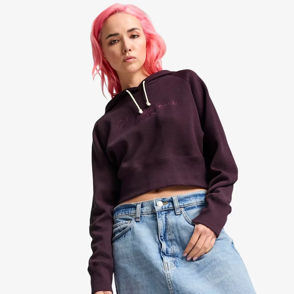 PUMA CLASSICS+ RELAXED CROPPED HOODIE