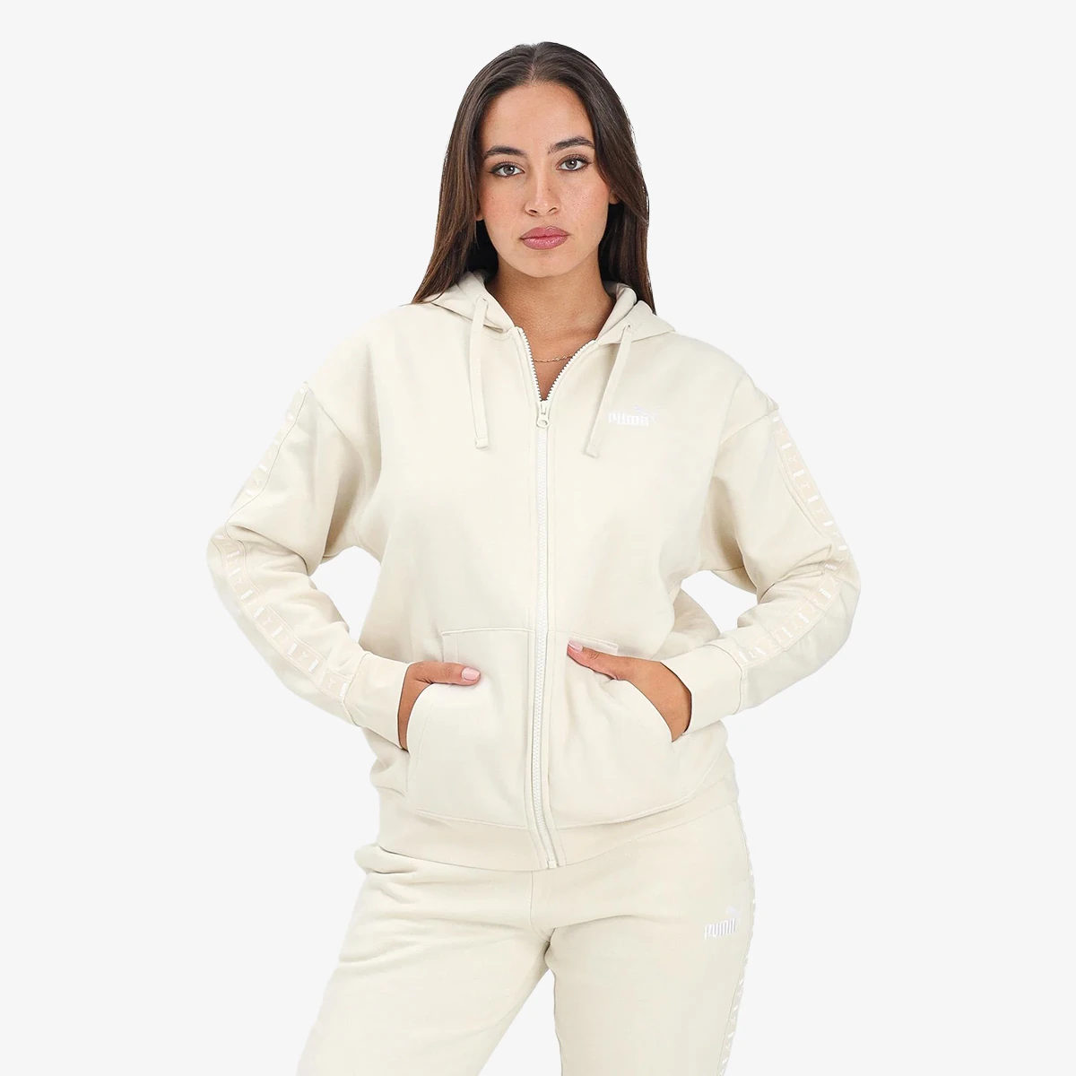 PUMA ESS TAPE RELAXED FUL-ZIP HOODIE FL