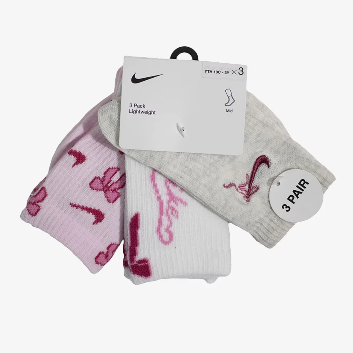 NHG 3PK NIKE BOW HALF-CREW