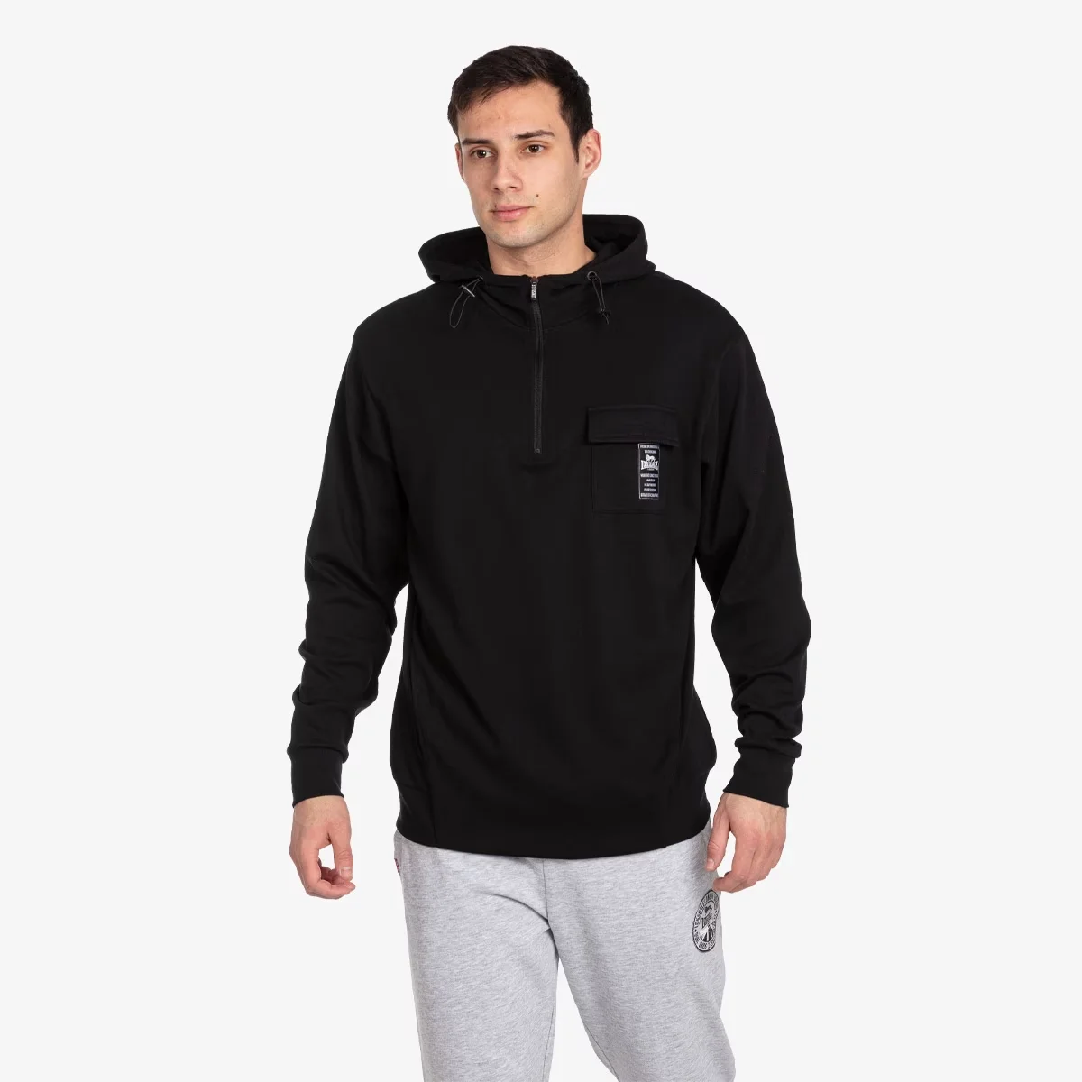 Black Col Half Zip Hoody