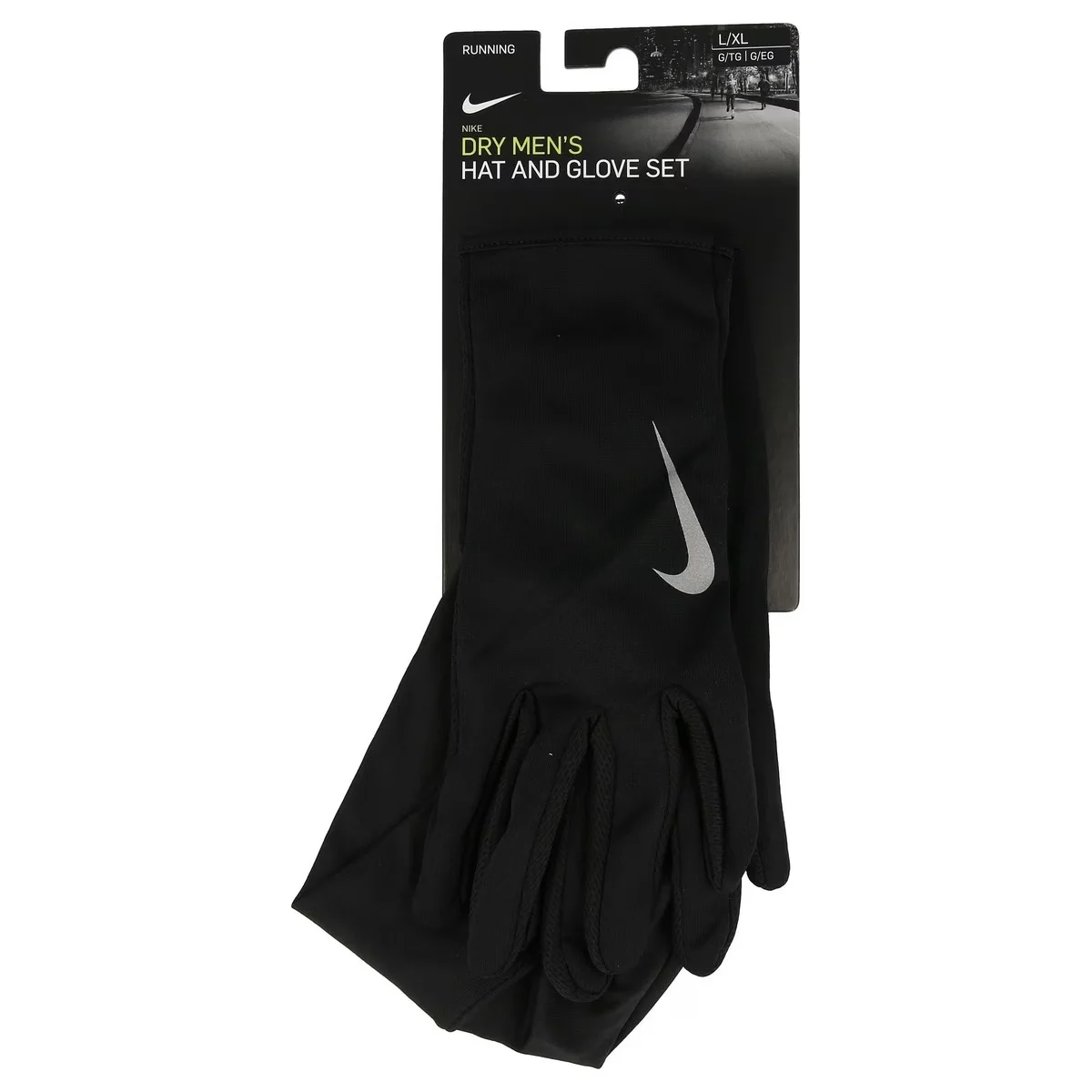 MEN'S NIKE RUN DRY HAT AND GLOVE SET L